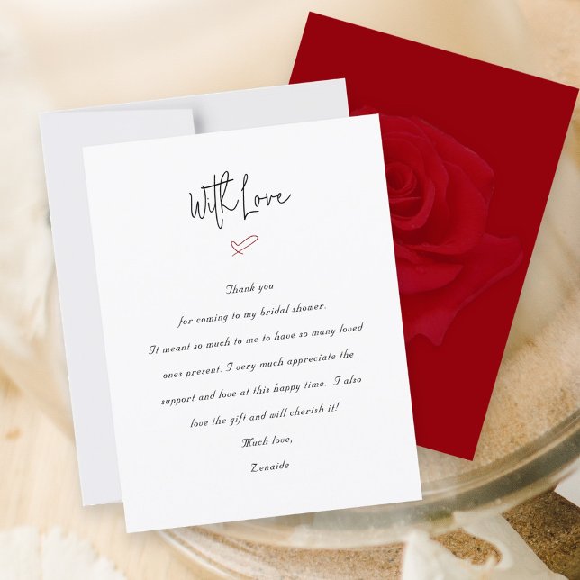 Tarjeta de mensaje: Simple Heart Bridal Shower (Subido por el creador)