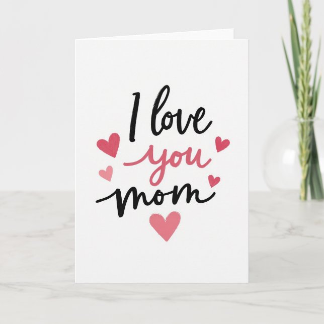 Tarjeta de Mensaje Te Amo Mamá (Anverso)