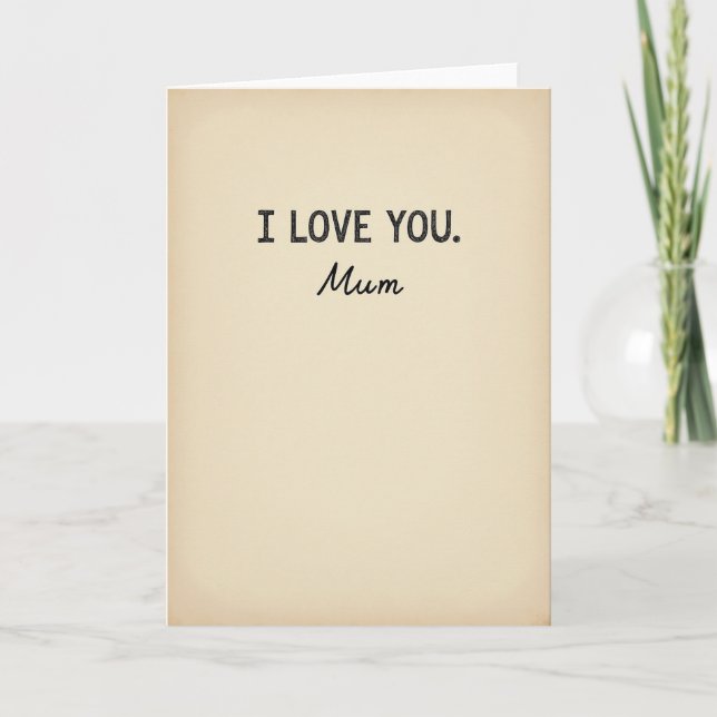 Tarjeta de Mensaje Te Quiero Mamá (Anverso)