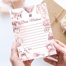 Tarjeta de mensaje Toile De Jouy Chica Rosa Capsul