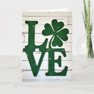 Tarjeta de Mensaje Verde Suerte Amor