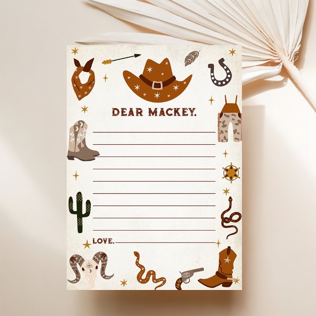 Tarjeta de mensaje Western Cowboy Time Capsule Not (Subido por el creador)