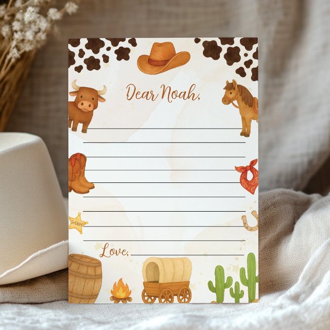 Tarjeta de mensaje Western Cowboy Time Capsule Not (Subido por el creador)