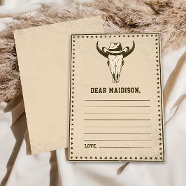 Tarjeta de mensaje Western Rustic Time Capsule Not