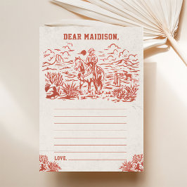 Tarjeta de mensaje Western Rustic Time Capsule Not