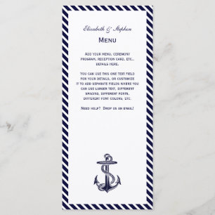 Tarjeta de menú 2 de banda de margarita de la mari