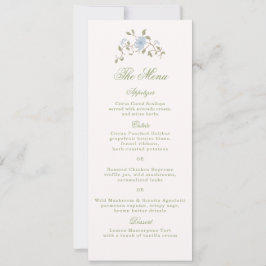 Tarjeta de menú alta de boda floral Chintz larga