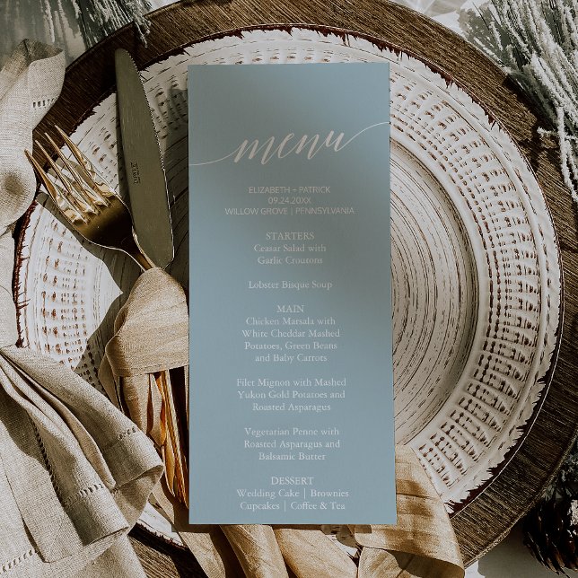 Tarjeta de menú Aqua Beach Coordinate Boda para ce (Subido por el creador)