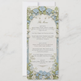 Tarjeta de menú Blue Hydrangea Boda