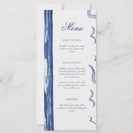 Tarjeta de menú Blue Nautical Coastal Sea Bridal S