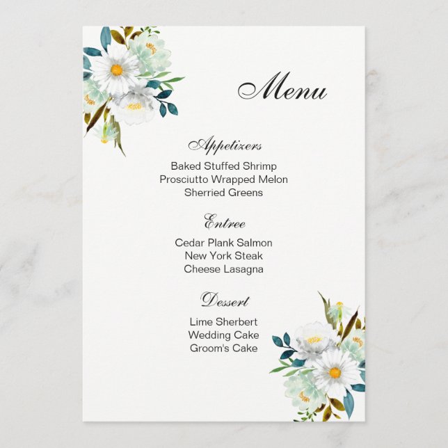 Tarjeta de menú boda (Anverso)