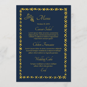 Tarjeta de menú boda