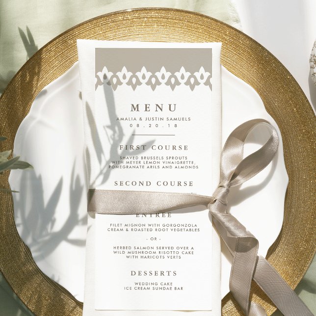 Tarjeta de menú Boda árabe | Champagne (Subido por el creador)