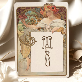 Tarjeta de menú Boda Art Nouveau