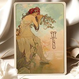 Tarjeta de menú Boda Art Nouveau de ensueño