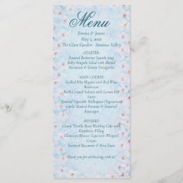Tarjeta de menú Boda Blue Cherry Blossom