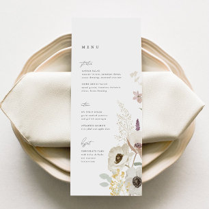 Tarjeta de menú Boda botánico