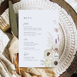 Tarjeta de menú Boda botánico