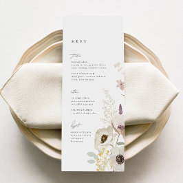 Tarjeta de menú Boda botánico