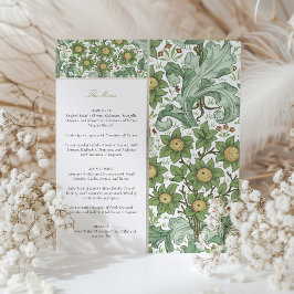 Tarjeta de menú Boda botánico de época