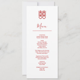 Tarjeta de menú Boda china moderna