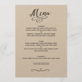 TARJETA DE MENÚ BODA CLÁSICO