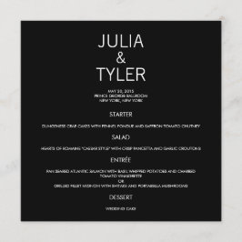 Tarjeta de menú Boda contemporánea