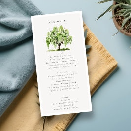 Tarjeta de menú Boda de árbol salvaje de color ver