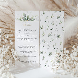 Tarjeta de menú Boda de elegancia botánica
