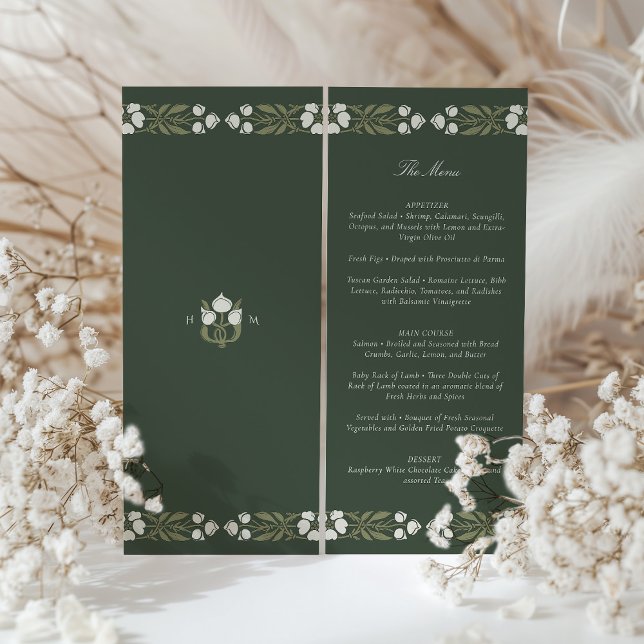 Tarjeta de menú Boda de estilo Art Nouveau (Subido por el creador)