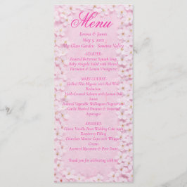 Tarjeta de menú Boda de flor rosa con flores de ce