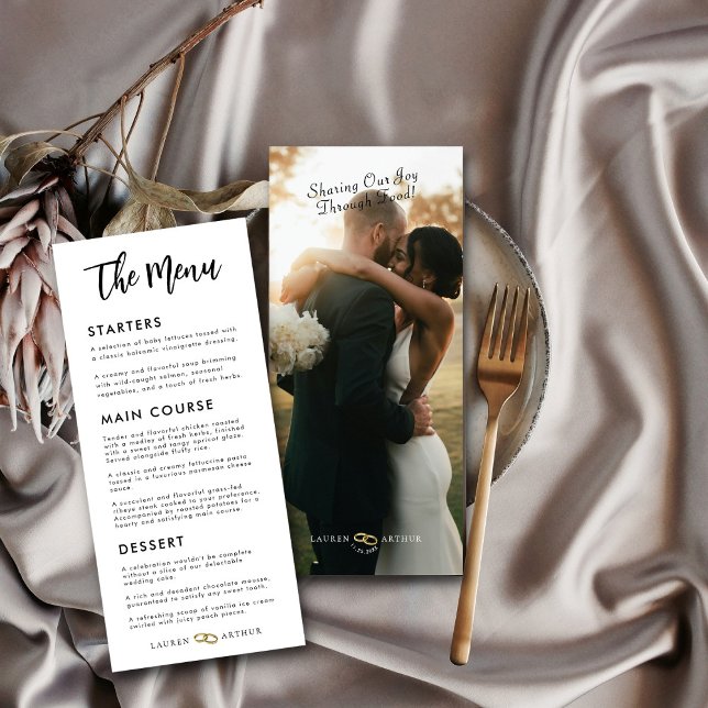 Tarjeta de menú Boda de fotos minimo ultraModa mod (Subido por el creador)