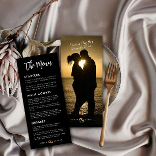 Tarjeta de menú Boda de fotos minimo ultraModa mod