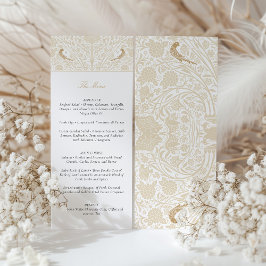 Tarjeta de menú Boda de Golden Victorian