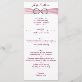 Tarjeta de menú Boda de infinito rosa