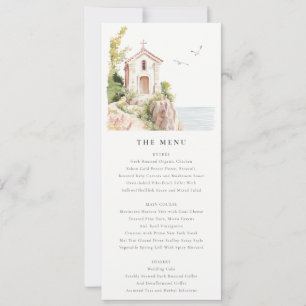 Tarjeta de menú Boda de la Iglesia Católica Coster