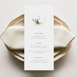 Tarjeta de menú Boda de la vegetación moderna