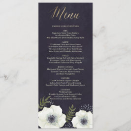 Tarjeta de menú Boda de las flores nocturnas de ve