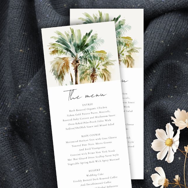 Tarjeta de menú Boda de las palmeras acuáticas tro (Subido por el creador)