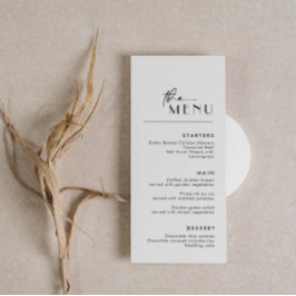 Tarjeta de menú Boda de letra de guión moderno min