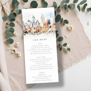 Tarjeta de menú Boda de moda Denver Colorado Skyli