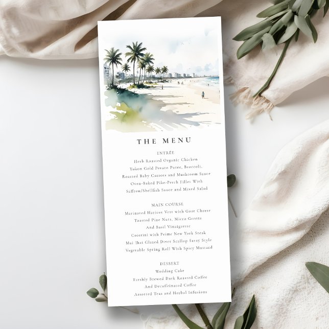 Tarjeta de menú Boda de palmeras costeras de Miami (Subido por el creador)