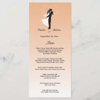 Tarjeta de menú Boda de Personalizable Ombre Peach