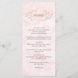 Tarjeta de menú Boda de Rosas de cosecha rosa Rubo