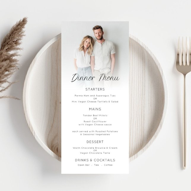 Tarjeta de menú Boda de superposición de fotos min (Subido por el creador)