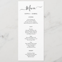 Tarjeta de menú Boda de tipografía simple minimali