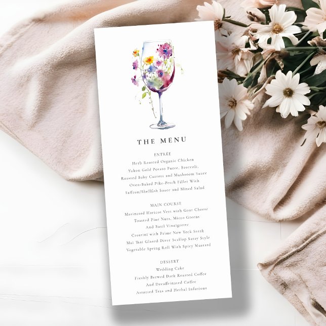 Tarjeta de menú Boda de vidrio floral de Moda míni (Subido por el creador)