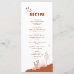 Tarjeta de menú Boda del desierto