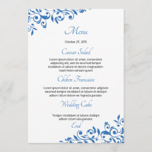 Tarjeta de menú Boda floral