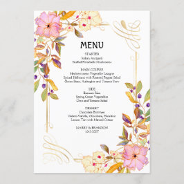 Tarjeta de menú Boda floral de primavera